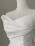 Niulatu Mermaid Sweetheart Satin Long Wedding Dresses With Bow HZ1110