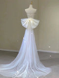 Niulatu Mermaid Sweetheart Lace Long Wedding Dresses With Bowknot HZ1110