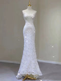 Niulatu Mermaid Sweetheart Lace Long Wedding Dresses With Bowknot HZ1110