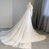 Niulatu Mermaid Off The Shoulder Long Sleeves Lace Wedding Dresses With Ribbon HZ1110