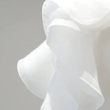 Niulatu Sheath Off The Shoulder Chiffon Long White Wedding Dresses With Ruffles HZ1110