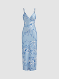Niulatu Mermaid Spaghatti Straps Light Blue Prom Dress Long Evening Dresses HZ1110