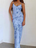 Niulatu Mermaid Spaghatti Straps Light Blue Prom Dress Long Evening Dresses HZ1110