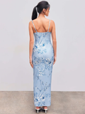 Niulatu Mermaid Spaghatti Straps Light Blue Prom Dress Long Evening Dresses HZ1110