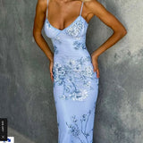 Niulatu Mermaid Spaghatti Straps Light Sky Blue Prom Dress Long Evening Dresses HZ1110