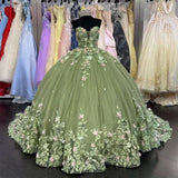Niulatu Ball Gown Sweetheart Tulle Long Sage Green Formal Sweet 16 Dress Prom Dresses HZ1110