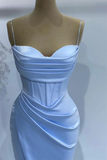 Niulatu Mermaid Baby Blue Sweetheart Prom Dress With Spaghetti-Straps HZ1110