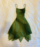 Niulatu High Low Spagehtti Straps Ombre Green Short Homecoming Dresses Party Dress HZ1110
