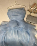 Niulatu A Line Spaghetti Straps Long Light Sky Blue Prom Dress Evening Dresses HZ1110