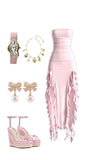 Niulatu Sheath Strapless Pink knee Length Homecoming Dresses HZ1110