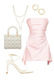 Niulatu Sheath Strapless Pink Short Tight Homecoming Dresses With Ruffles HZ1110