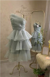 Niulatu A line One Shoulder Gray Short Ruffles Homecoming Dresses HZ1110