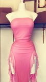 Niulatu Sheath Strapless Pink Short Ruffles Homecoming Dresses HZ1110