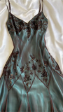 Niulatu Mermaid Spaghetti Straps Floor Length Beads Evening Dress Prom Dresses SD1602