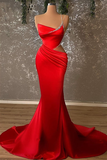 Niulatu Mermaid Straps Beadings Red Prom Dress HZ1110