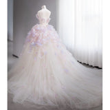 Niulatu Ball Gown Sweetheart Tulle Long Flowers Sweet 16 Dresses HZ1110
