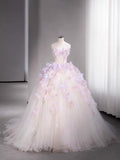 Niulatu Ball Gown Sweetheart Tulle Long Flowers Sweet 16 Dresses HZ1110