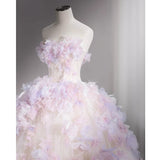 Niulatu Ball Gown Sweetheart Tulle Long Flowers Sweet 16 Dresses HZ1110