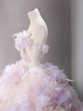 Niulatu Ball Gown Sweetheart Tulle Long Flowers Sweet 16 Dresses HZ1110