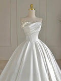 Niulatu Ball Gown Off The Shoulder White Long Lace Wedding Dresses With Beads HZ1110