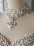 Niulatu Ball Gown Sweetheart White Long Sleeves Satin Wedding Dresses With Beads Bow HZ1110