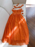 Niulatu A line SPaghetti Straps Prom Dress Organge Tulle Prom Dresses Evening Dress HZ1110