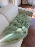 Niulatu A line Spaghetti Straps Mint Green Tulle Homecoming Dresses Simple Prom Dress With Cherry HZ1110