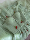 Niulatu A line Spaghetti Straps Mint Green Tulle Homecoming Dresses Simple Prom Dress With Cherry HZ1110