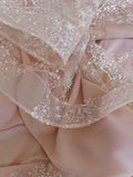 Niulatu A line Straps Pink Sequin Prom Dresses Sexy Evening Dress HZ1110