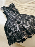 Niulatu A line Black Short Lace Homecoming Dresses Cocktail Dress HZ1110