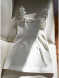 Niulatu Sheath Spaghetti Straps Short White Homecoming Dresses Cocktail Dress HZ1110