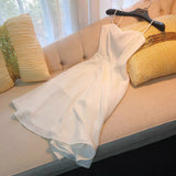 Niulatu A line Spaghetti Straps White Knee Length Homecoming Dress Birthday Dresses HZ1110