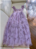 Niulatu A Line Straps Sleeveless Lilac Lace Prom Dress Evening Dresses HZ1110