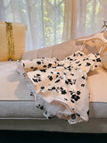 Niulatu A line Spaghetti Straps Black Flora White Homecoming Dress Birthday Dresses HZ1110