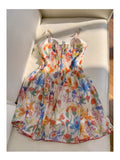 Niulatu A line Spaghetti Straps Flora Short Chiffon Homecoming Dress Birthday Dresses HZ1110
