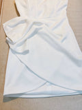 Niulatu A line Strapless White Short Satin Homecoming Dress Birthday Dresses HZ1110