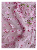 Niulatu A line Straps Sleeveless Pink Tulle Flowers Prom Dress Evening Dresses HZ1110