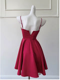 Niulatu A line Straps Burgundy ShortHomecoming Dress Birthday Dresses With Butterfly HZ1110