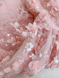 Niulatu A line Spagetti Straps Pink Short Lace Flowers Homecoming Dress Birthday Dresses HZ1110