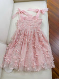 Niulatu A line Spagetti Straps Pink Short Lace Flowers Homecoming Dress Birthday Dresses HZ1110
