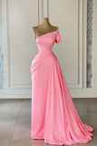 Niulatu Straps Off-the-Shoulder Sleeveless Mermaid Prom Dress With Ruffles Beads HZ1110