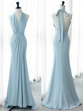 Niulatu Romantic Halter Neck Satin Mermaid Elegant Bridesmaid Dress HZ1110