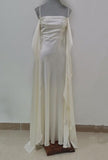 Niulatu Ivory Satin Long Simple Evening Dress Prom Dresses HZ1110