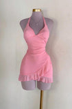 Niulatu Sheath Halter Pink Short Homecoming Dresses Cocktail Dress HZ1110