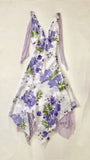 Niulatu A line Spaghetti Straps Floral Lilac Short Homecoming Dresses Cocktail Dress HZ1110