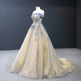 Niulatu Ball Gown Off The Shoulder Long Blue Sweet 15 Dress Prom Dresses HZ1110