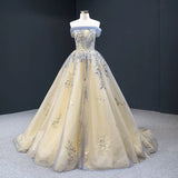 Niulatu Ball Gown Off The Shoulder Long Blue Sweet 15 Dress Prom Dresses HZ1110