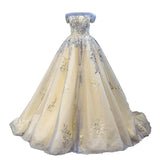 Niulatu Ball Gown Off The Shoulder Long Blue Sweet 15 Dress Prom Dresses HZ1110