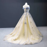 Niulatu Ball Gown Off The Shoulder Long Blue Sweet 15 Dress Prom Dresses HZ1110