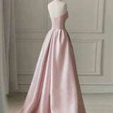 Niulatu A line Strapless Long Light Pink Prom Dresses Evening Party Dress HZ1110